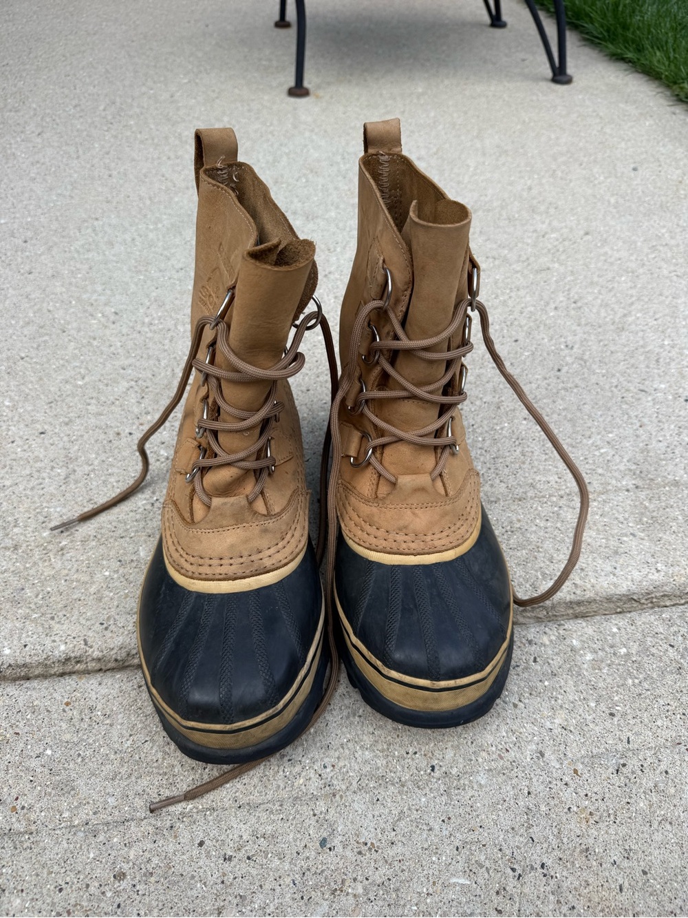 Sorel Brown and Black Waterproof Lace-Up Duck Boots